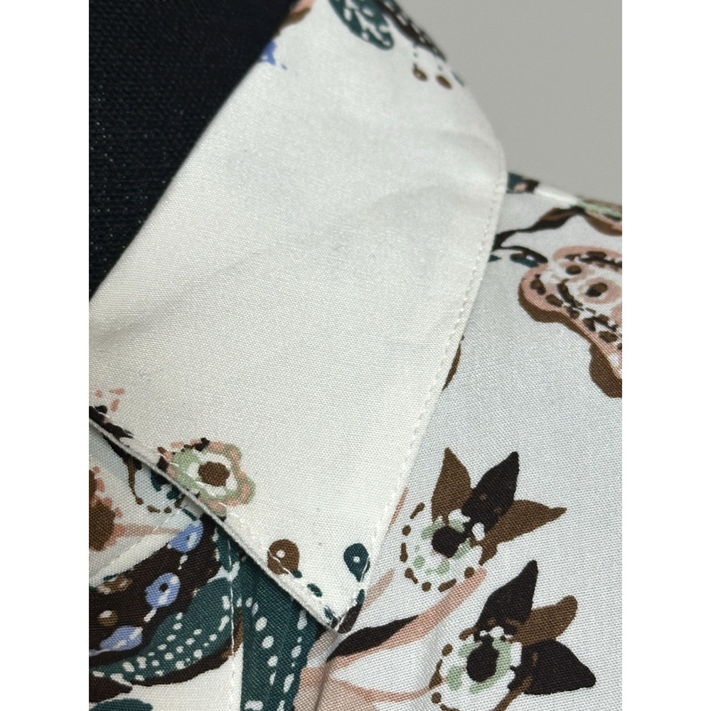 Chico Women's Long Sleeve Blouse Size (0) Paisley Collard Blouse - Picture 6 of 16